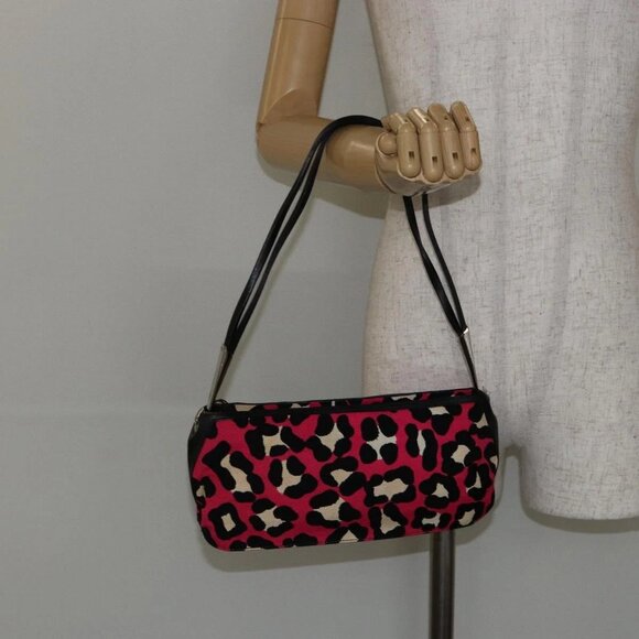 BOTTEGA VENETA Shoulder Bag Canvas Outlet Silver Pink Auth 147659